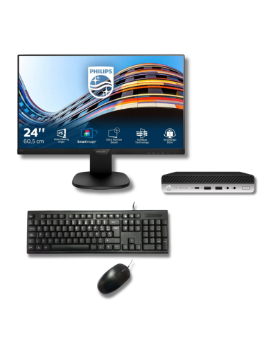 Pack Oficina Avanzado 1 : Sobremesa mini HP i5 + Monitor 24¨ + Teclado y Raton